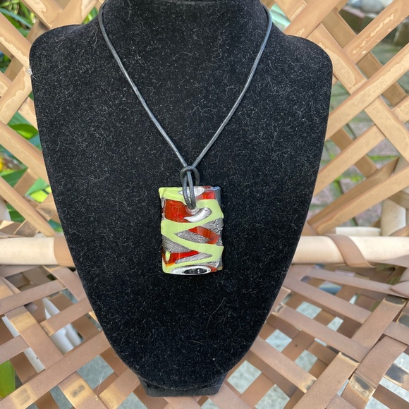 Jewelry - Colorful Handmade glass pieces for necklaces -Set of 7